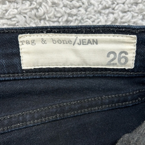 Rag and Bone Jeans Womens 26 Skinny Dark Wash Distressed Holes Denim Casual - Picture 2 of 5